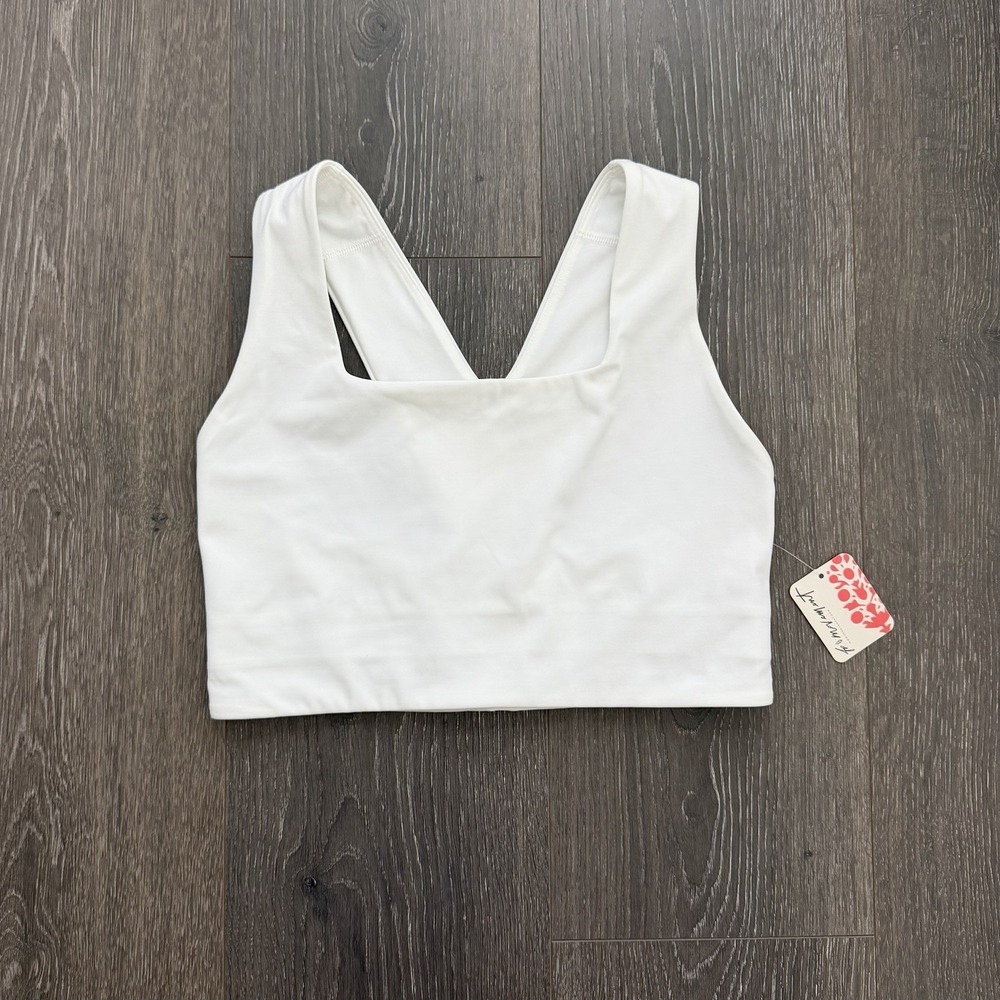Free People FP Movement NWT Win Win Sports Bra Crop Top Small White Athleisure